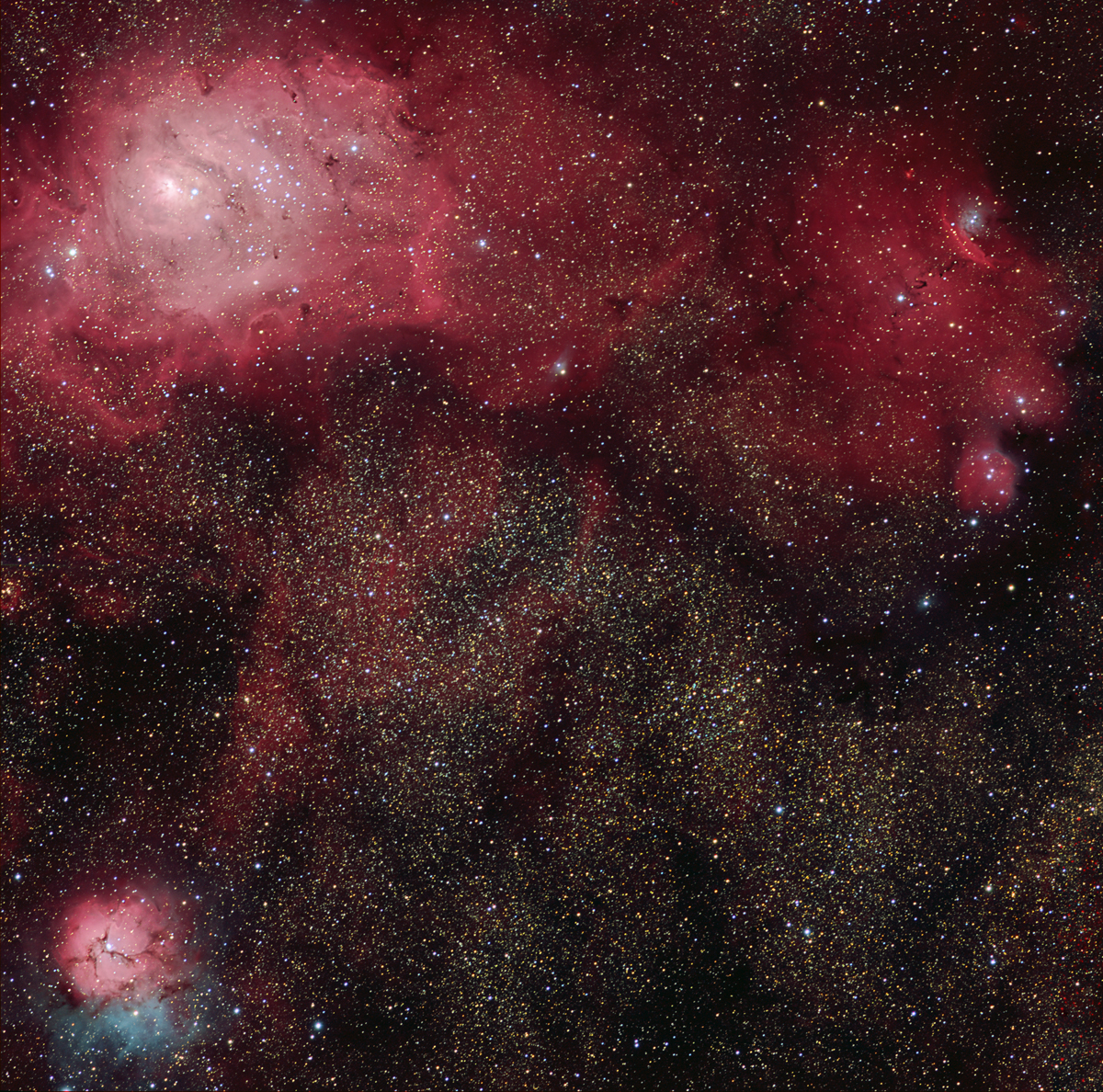 Lagoon and Triffid Nebulas