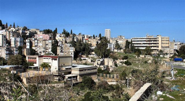 Beit HaTaassiya (up right) - Built In 1947, At Eastern Hadar HaCarmel (View from Chalissa).JPG
