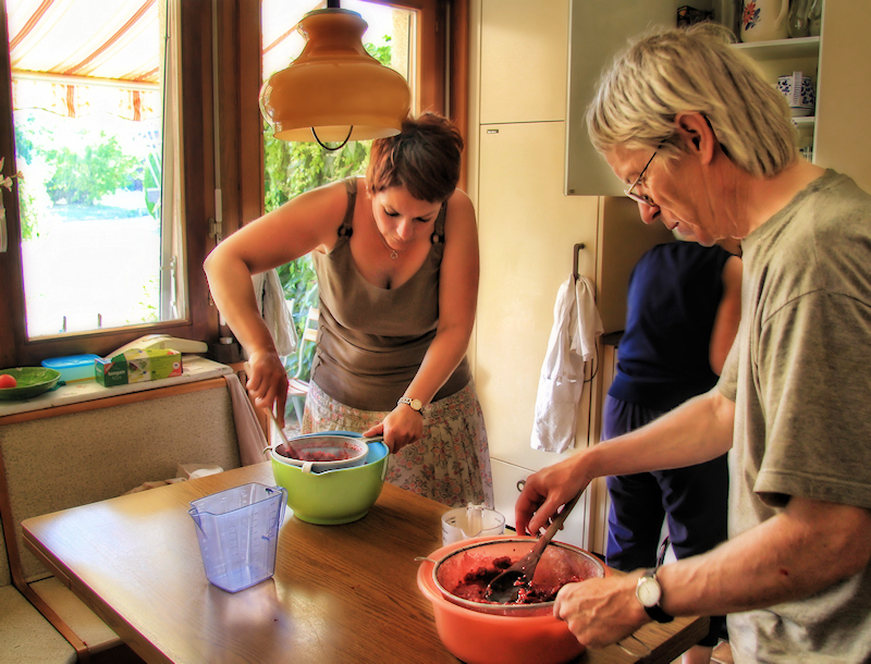 Marie-Luce takes care of red currents, Franois of strawberries....