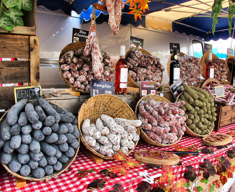 Totally incongrously we looked at a sausages stands...