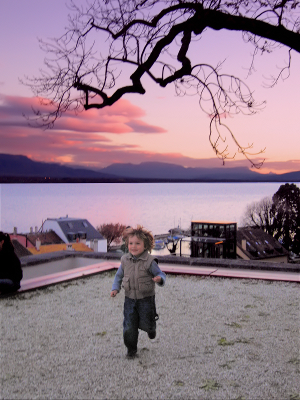 The child and the sunset