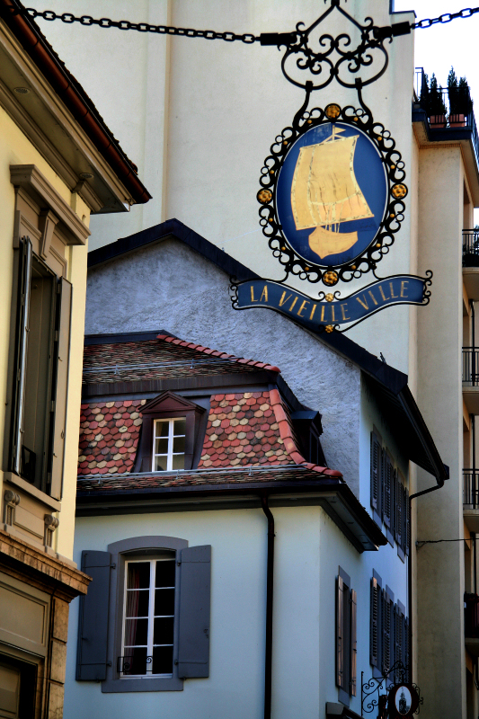 I might look up and find ancient street signs...