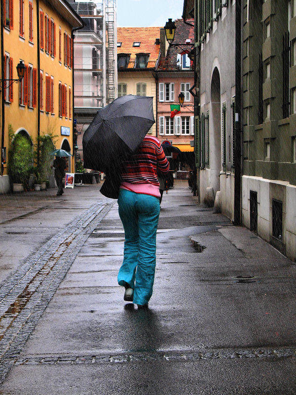 Rainy passers-by