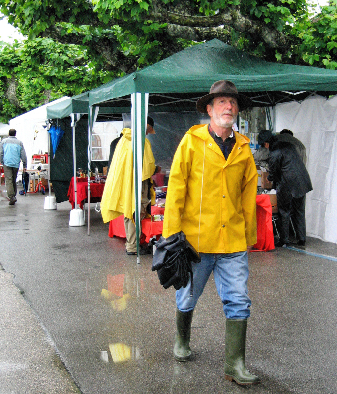 Rainy flea market