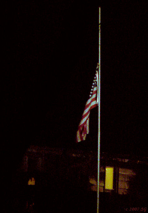 Neighbors Flag at Half Mast