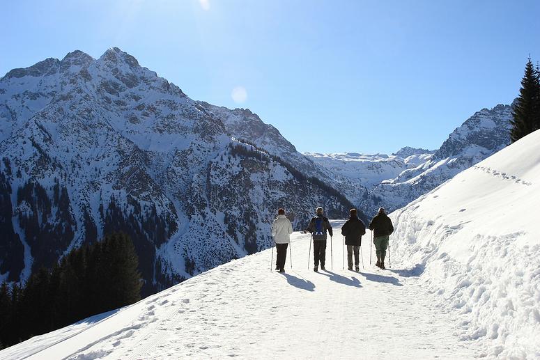 Kleinwalsertal Österreich Winterwanderung Küren (Wäldele) über Höhenweg nach Baad  (12.2.2008)