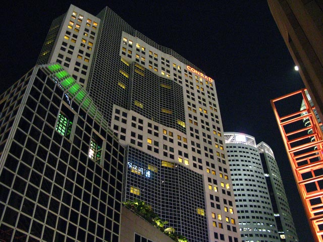 Conrad hotel, taken from the Paulener bar downstairs