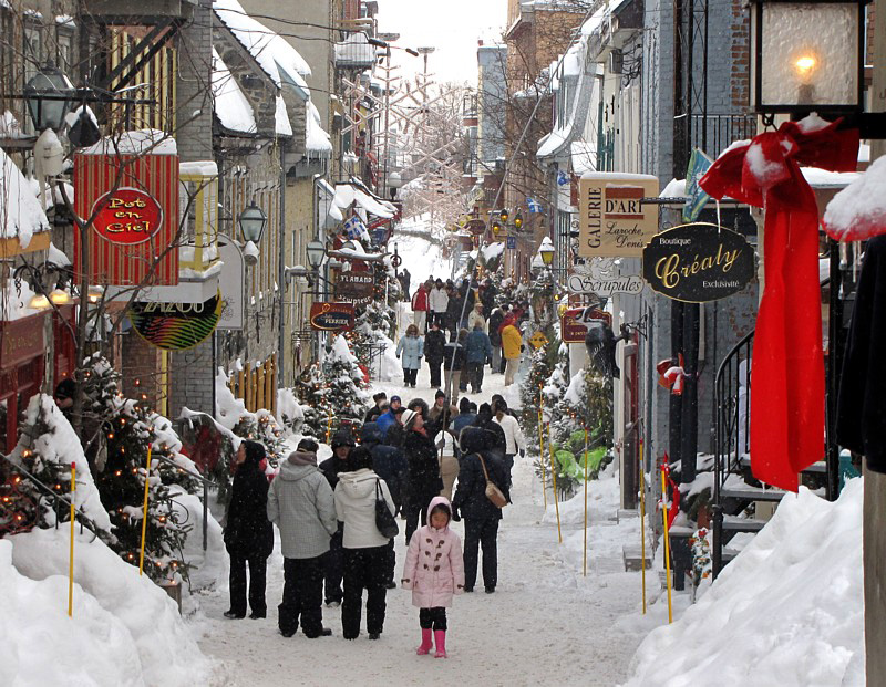 Rue du Petit Champlain en hiver