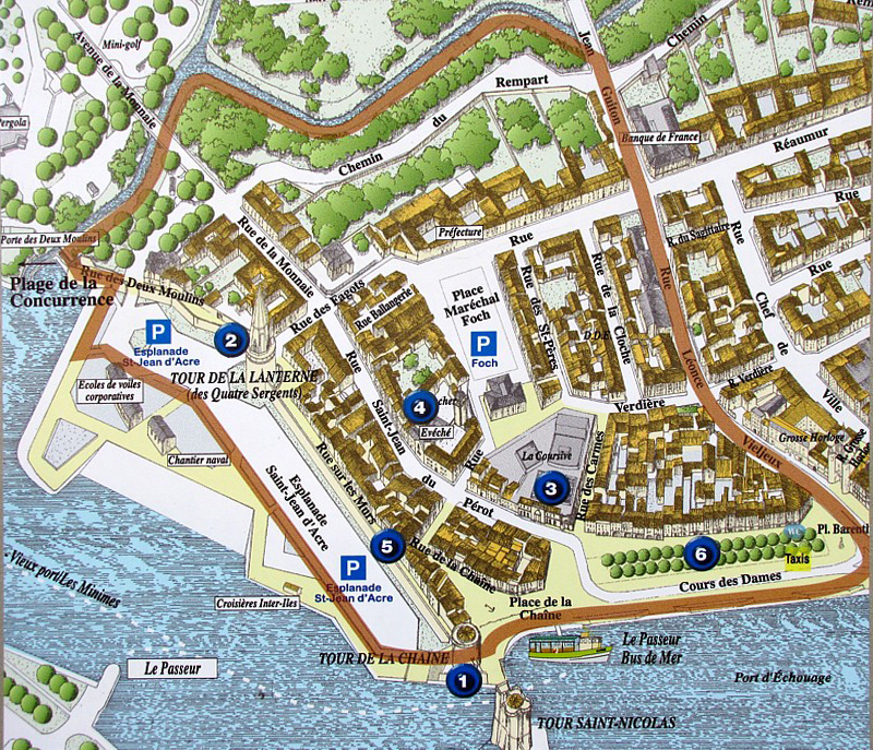 plan du vieux La Rochelle