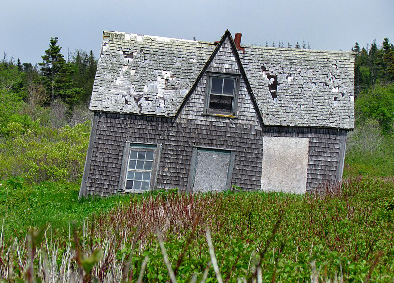 Une des maisons abandonnes de l'ile Bonaventure