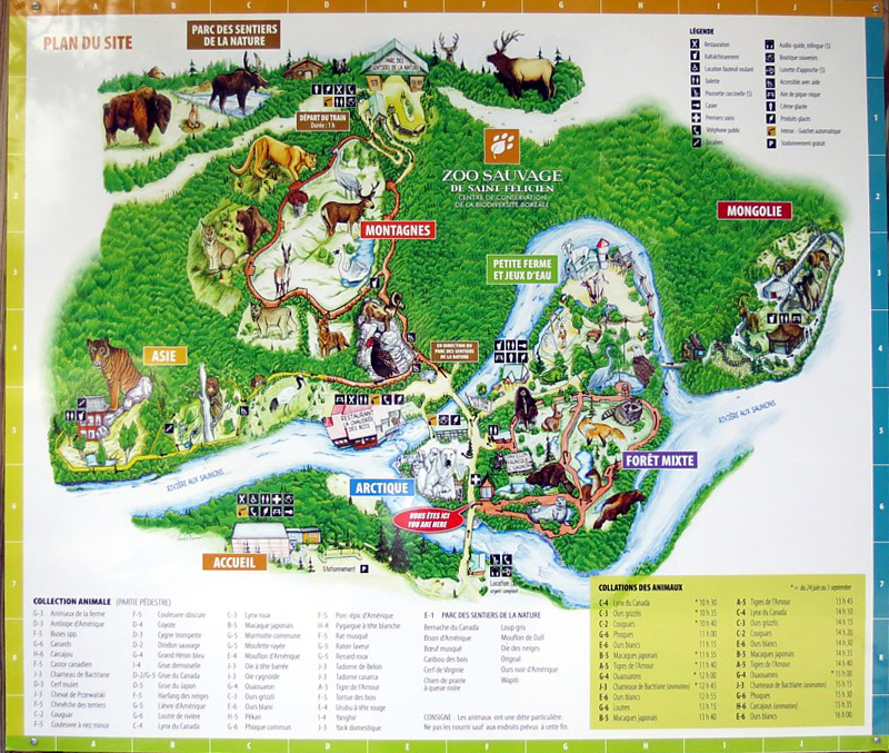 plan du zoo sauvage de St-Flicien