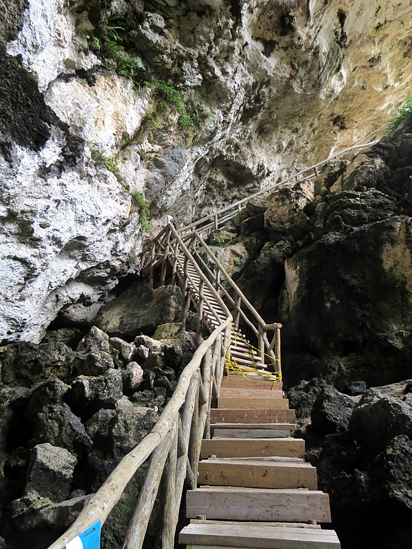 escalier sous la falaise