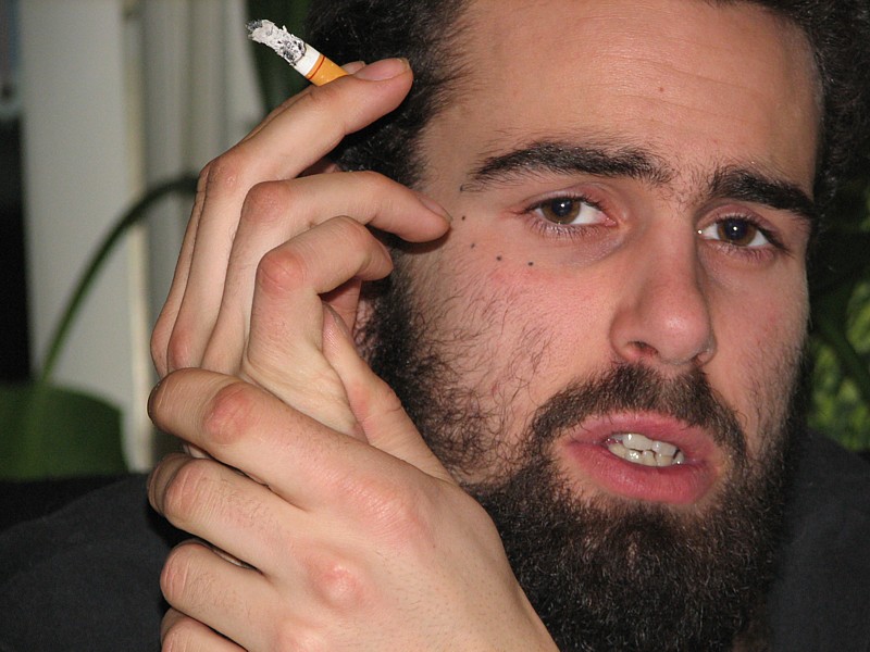 Castro smoking cigarettes