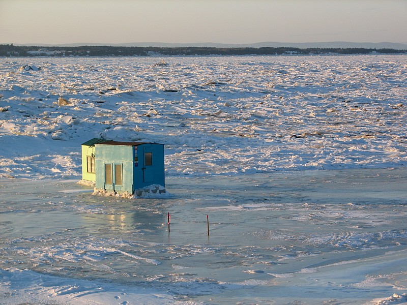 Cabanes de pche sur glace  l'Isle verte