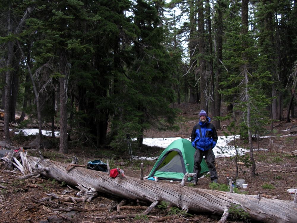 Camp set, snow melted, ready for the climb