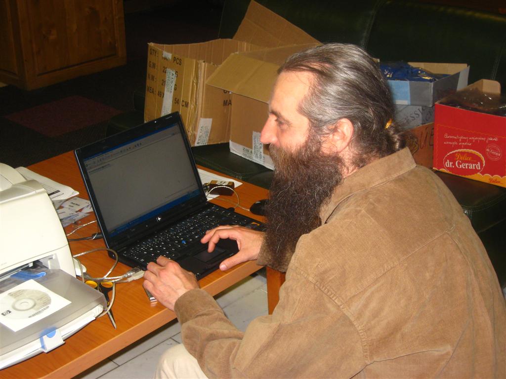 Valentin Grigore at the conference laptop