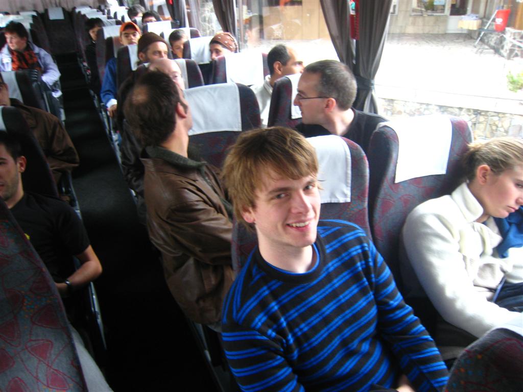In the bus to the social event