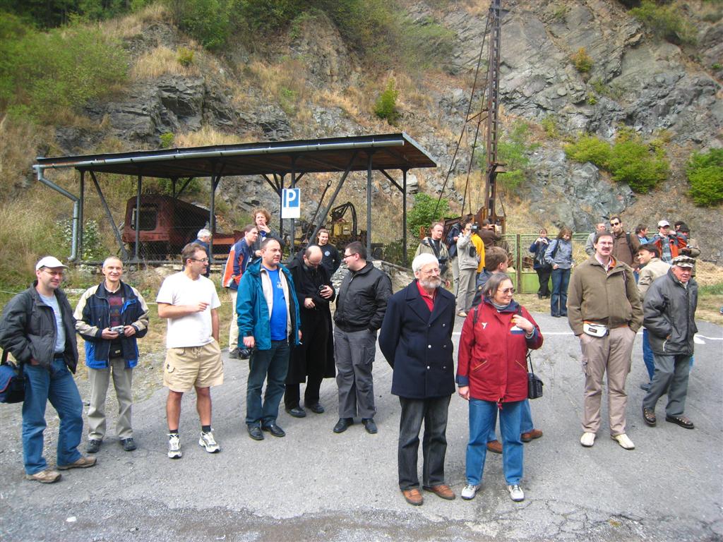 Hans-Georg and Irmgard Schmidt among others outside the mining complex