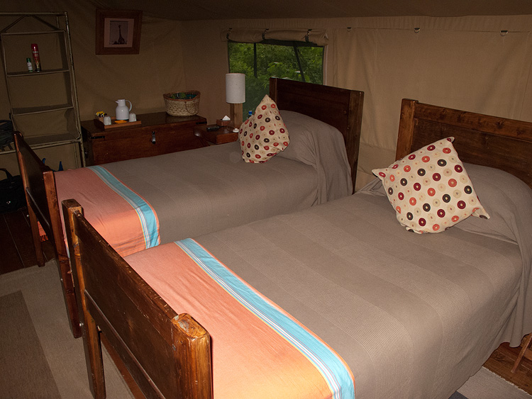 Inside the tent at Lebala