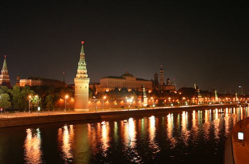 Kremlin and Moscow River at Night