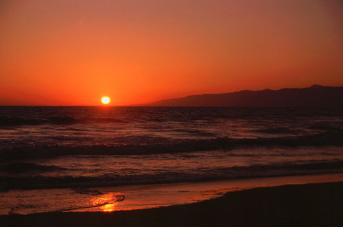 Sunset over the Pacific Ocean, LA