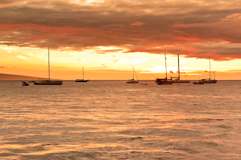 Sailboats off Lahaina 18922 