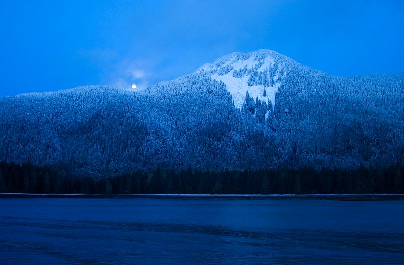 Moon Set Over Kupreanof