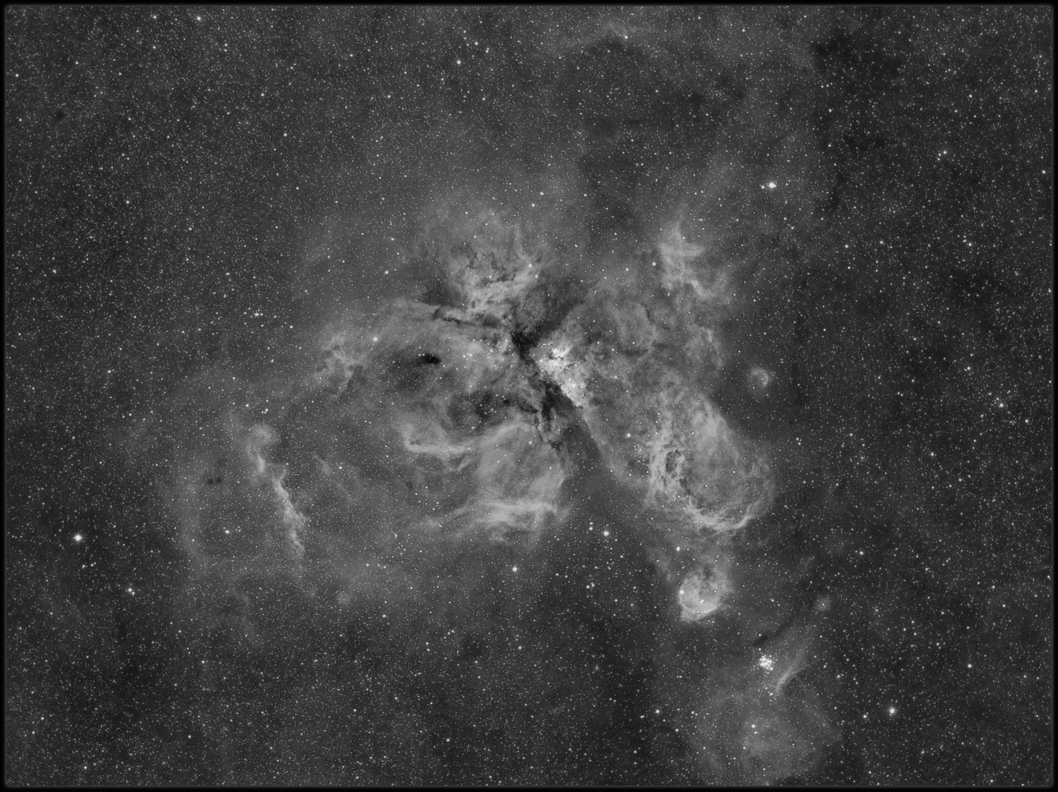 Eta Carina nebula - Widefield - HA only