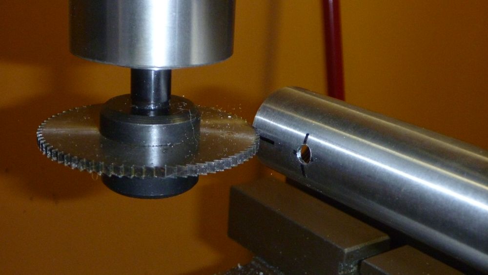 Cutting the relief for the seatpost clamp