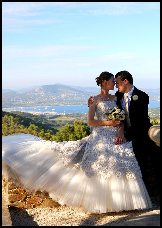 The happy couple overlooking St Tropez