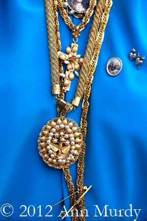 Detail of jewelry worn by China Oaxaquea