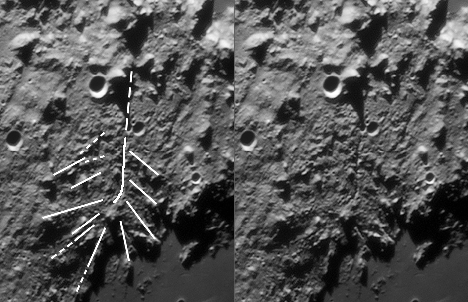 ejecta flow pattern