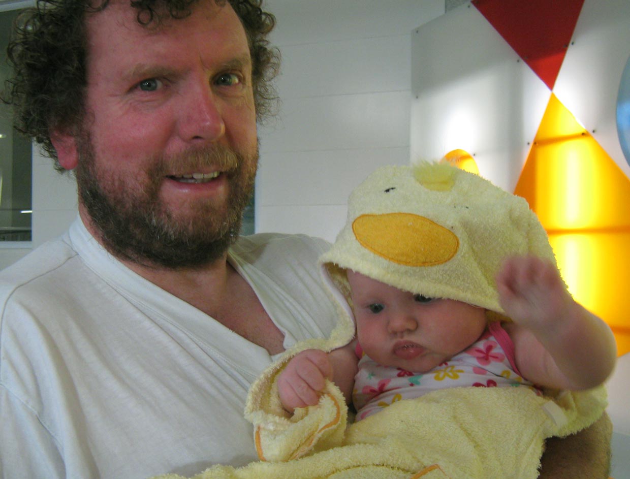 Marama after the swim. In the duck towel, IMG_0078