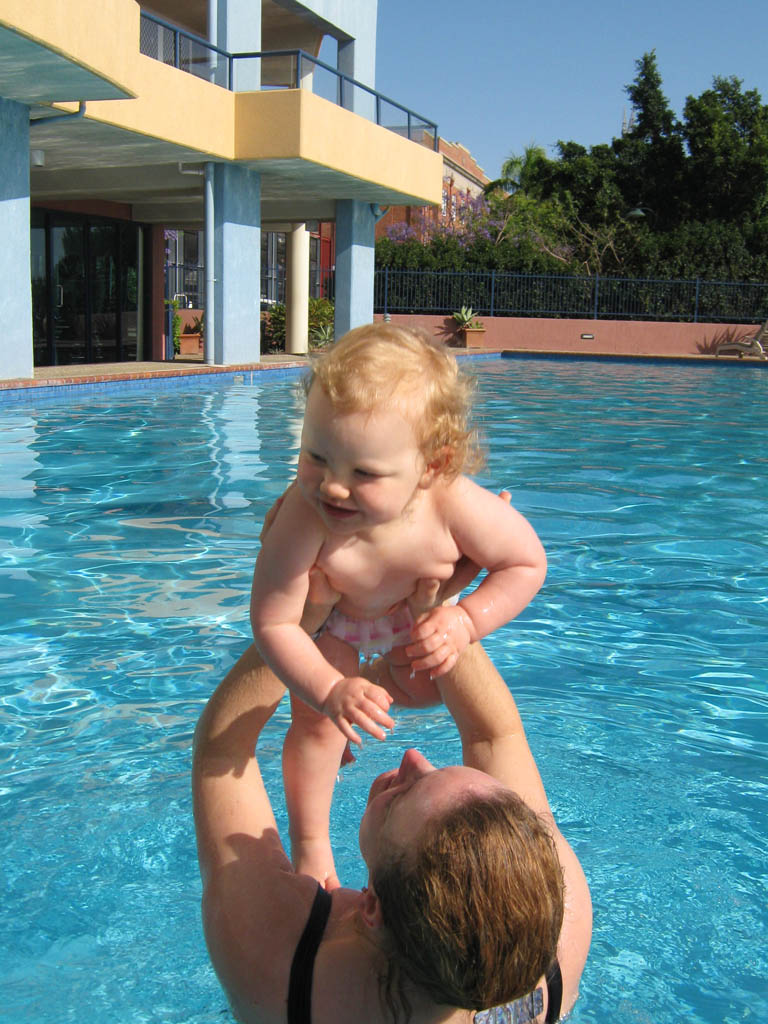 4 Oct 2009 Playing in the motel pool, Brisbane