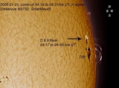 20050121 04:19 hrs UT Solar Halpha SolarMax flare and loops