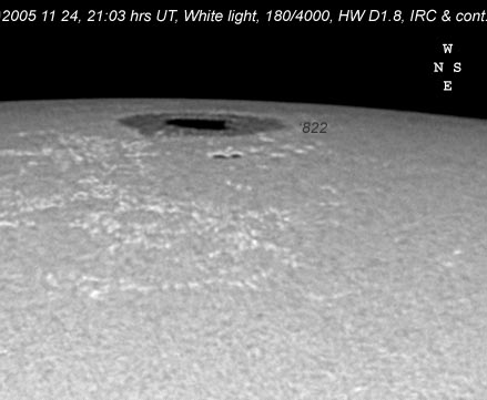 20051124 21:03 hrs UT solar WL 822