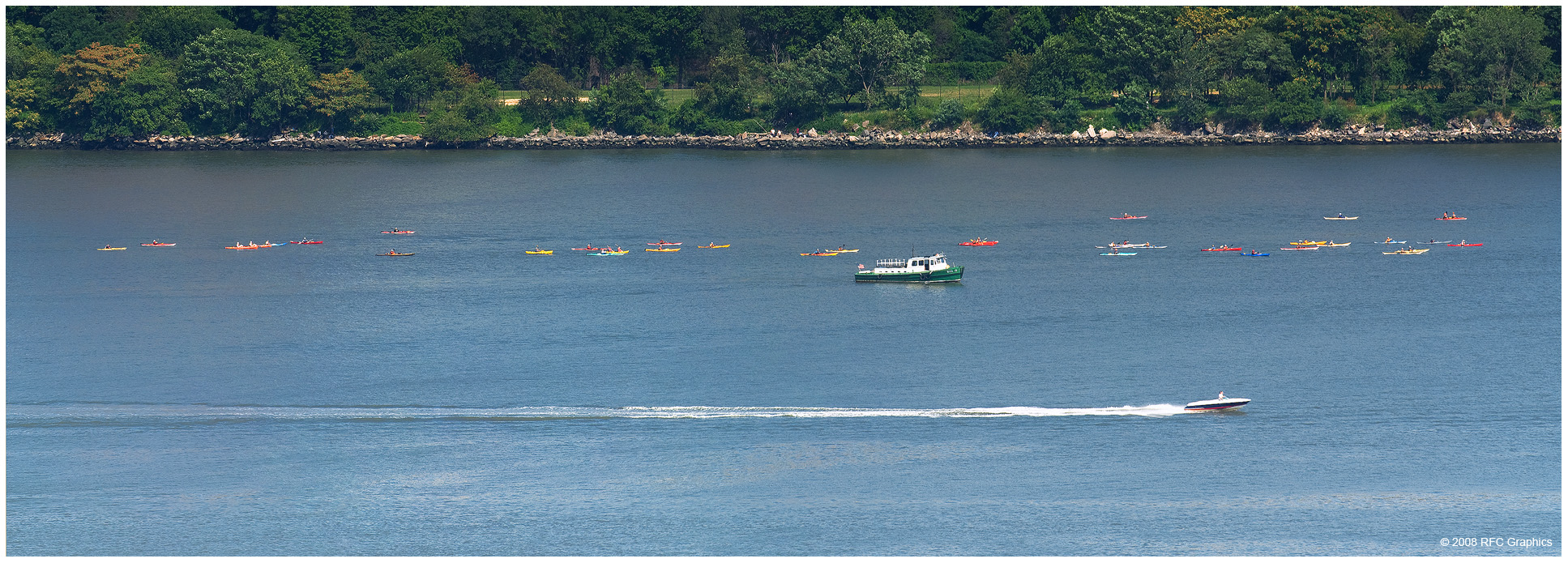 Kayaks  On The Hudson
