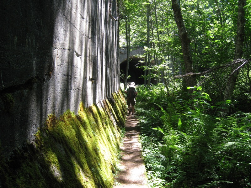 Cement Wall toward tunnel