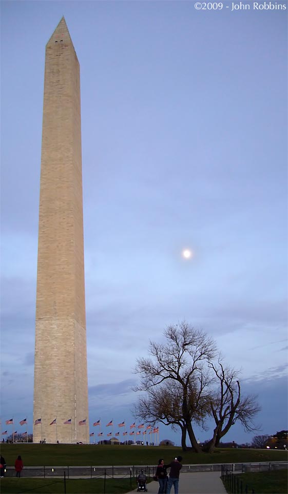 Washington Monument & Moon