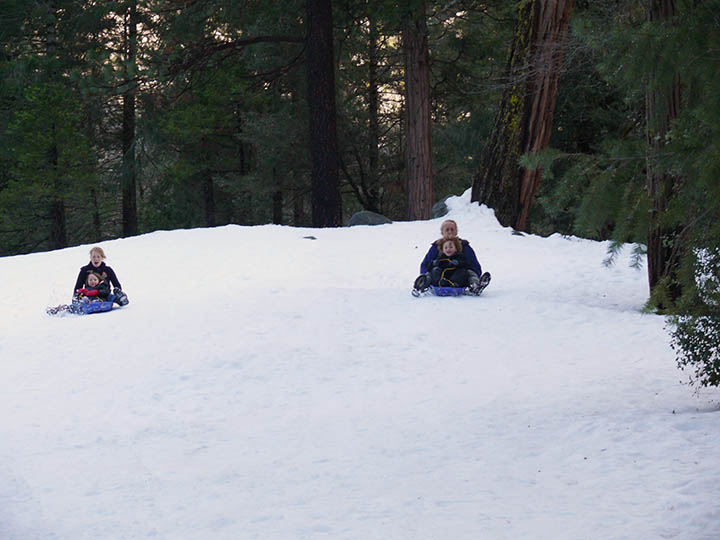 Sledding area near the stables