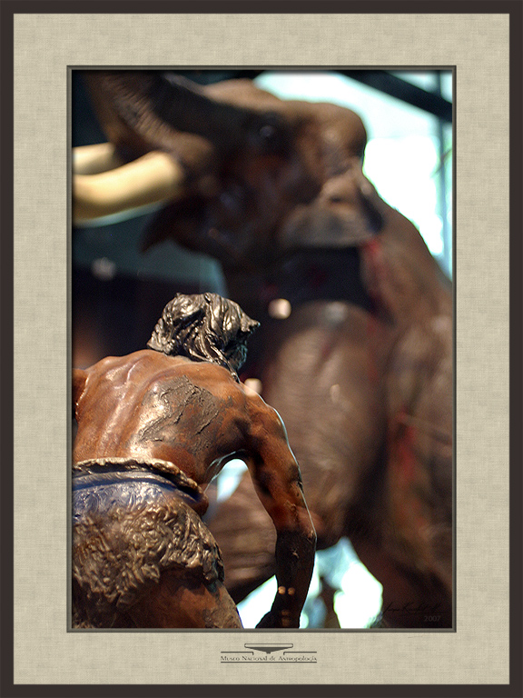 Mammoth hunting diorama