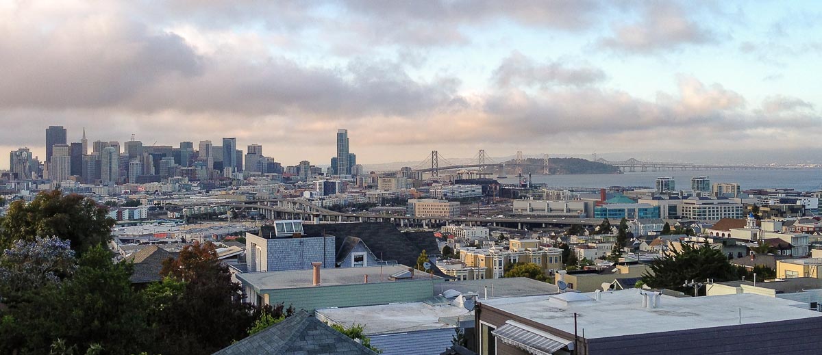 Downtown SF and the Bay Bridge