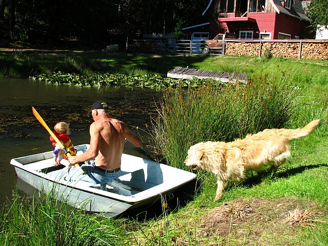 Back to dry land but Bud wants to go again.