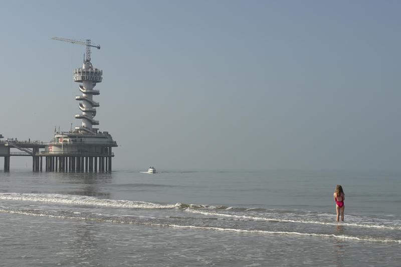 little girl big pier