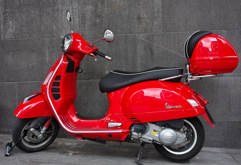 Red scooter