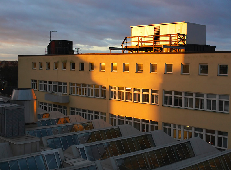 December 7: Low sun on the roof tops