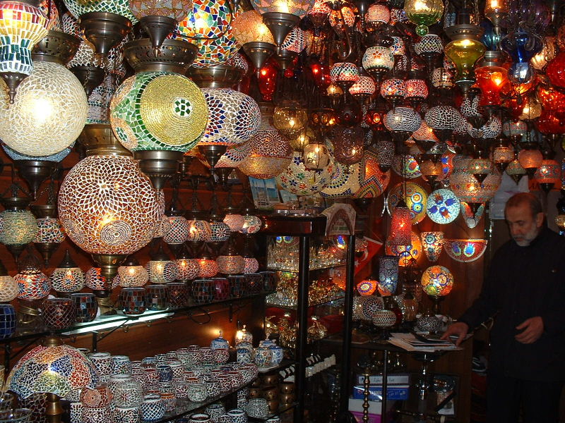 Lamp shop outside the Grand Bazaar.
