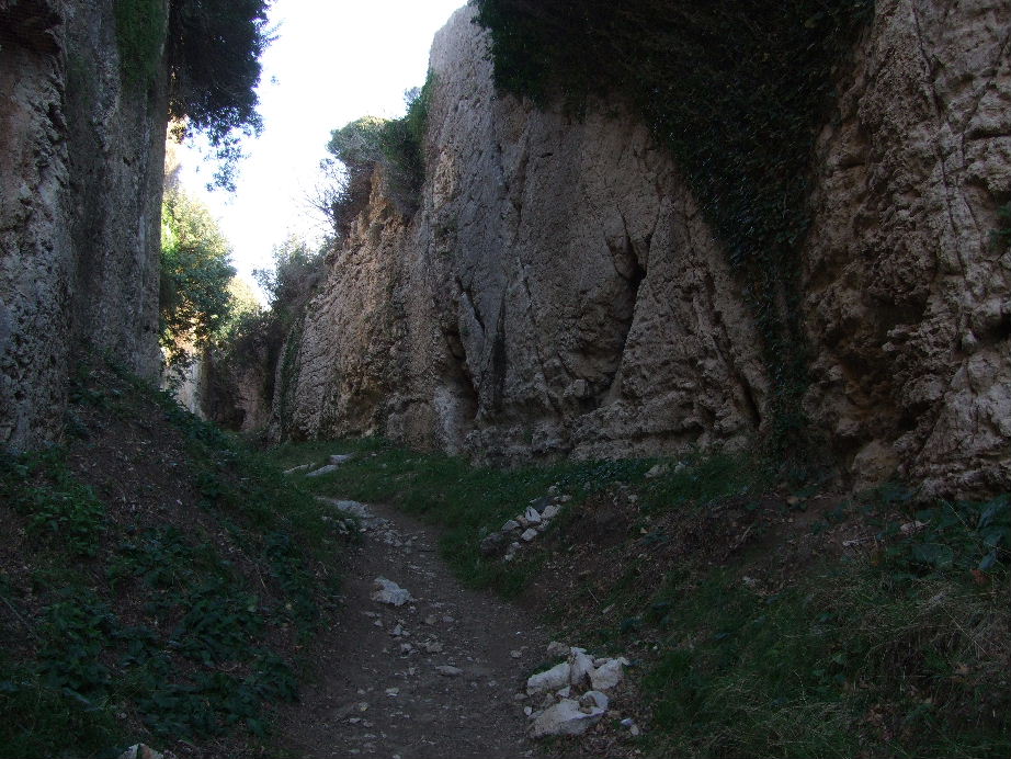 Path to the Tunnel of Titus.  This part is carved out of the rock.