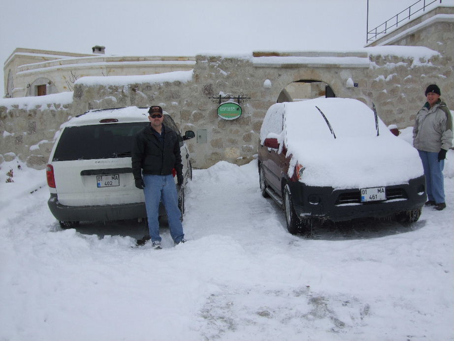 Goreme: We had the benefit of all-wheel drive, but not Rich in his family van.  However, we all made it home safely.