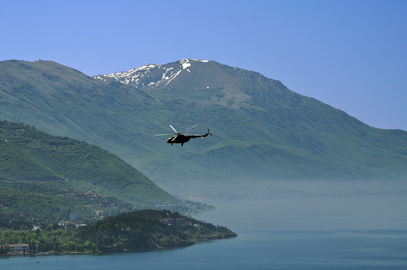 Helicopter over Lake Ohrid
